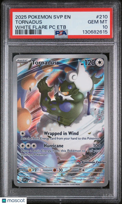 2025 Pokemon SVP EN-SV Black Star Promo Tornadus White Flare PC Etb PSA 10 #210