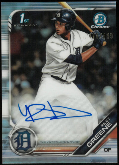 2025 Topps 1st Bowman Chrome Draft Auto Refractor Riley Greene /499