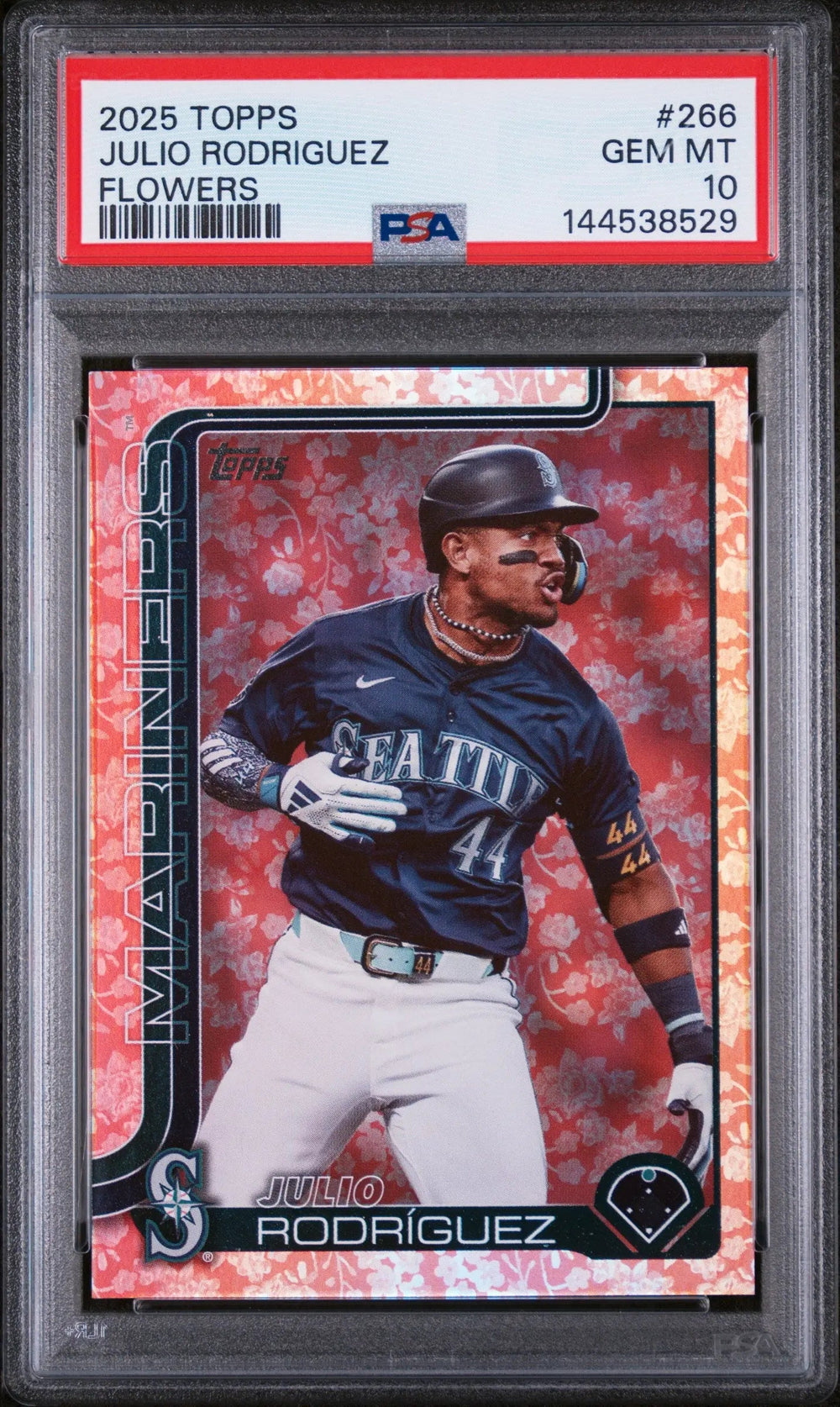 2025 Topps Baseball Series One Julio Rodriguez Flowers PSA 10 /50