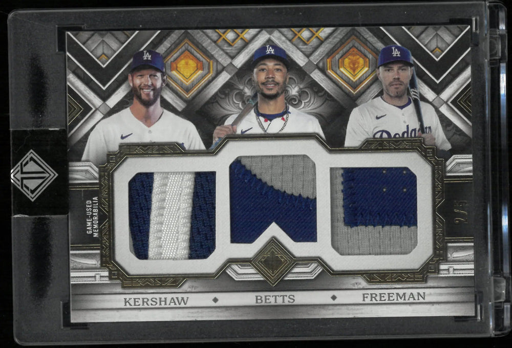 2025 Topps Baseball Transcendent Triple Patch Dodgers Kershaw Betts Freeman /5