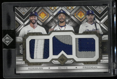 2025 Topps Baseball Transcendent Triple Patch Dodgers Kershaw Betts Freeman /5