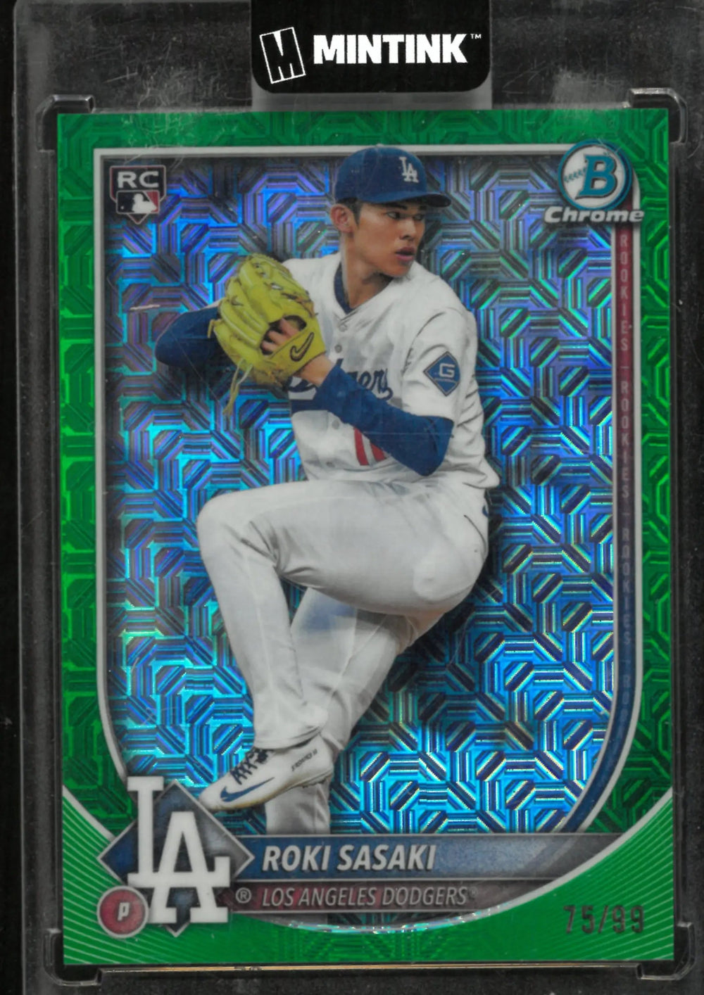 2025 Topps Bowman Chrome Roki Sasaki Rookie Green Mojo /99 RC