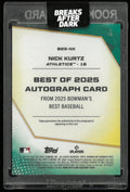 2025 Topps Bowman's Best Autograph Card Nick Kurtz RC Rookie /50