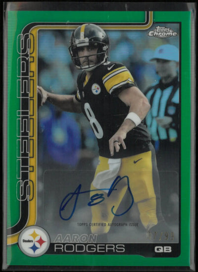 2025 Topps Chrome Autograph Aaron Rodgers Auto Green /99