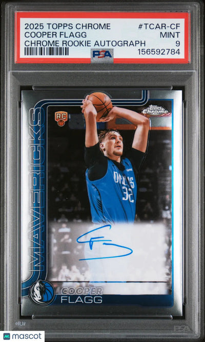 2025 Topps Chrome Basketball RC Rookie Autograph Auto Cooper Flagg PSA 9