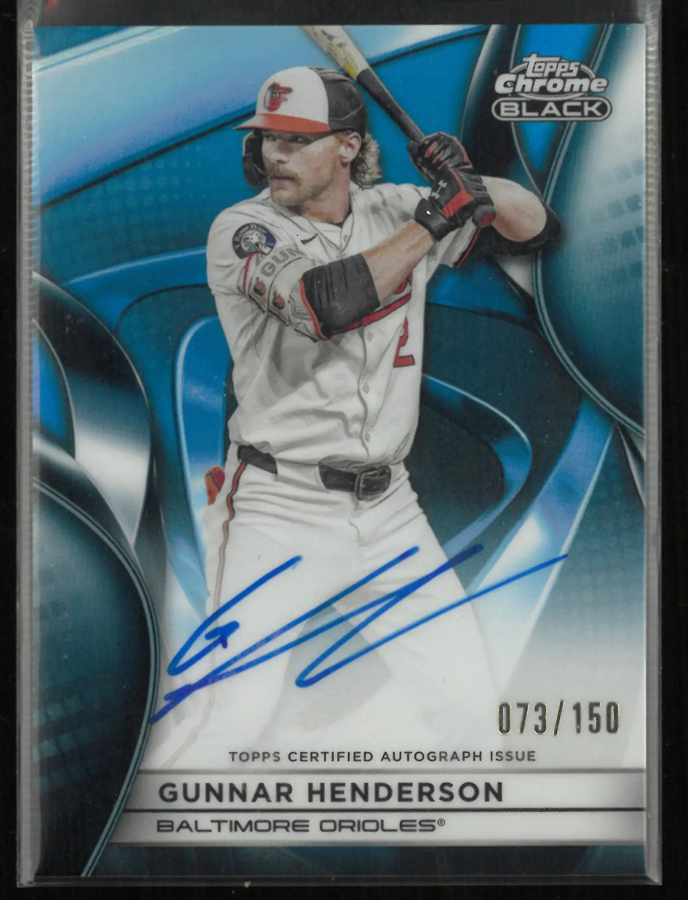 2025 Topps Chrome Black Autograph Gunnar Henderson Auto Blue /150