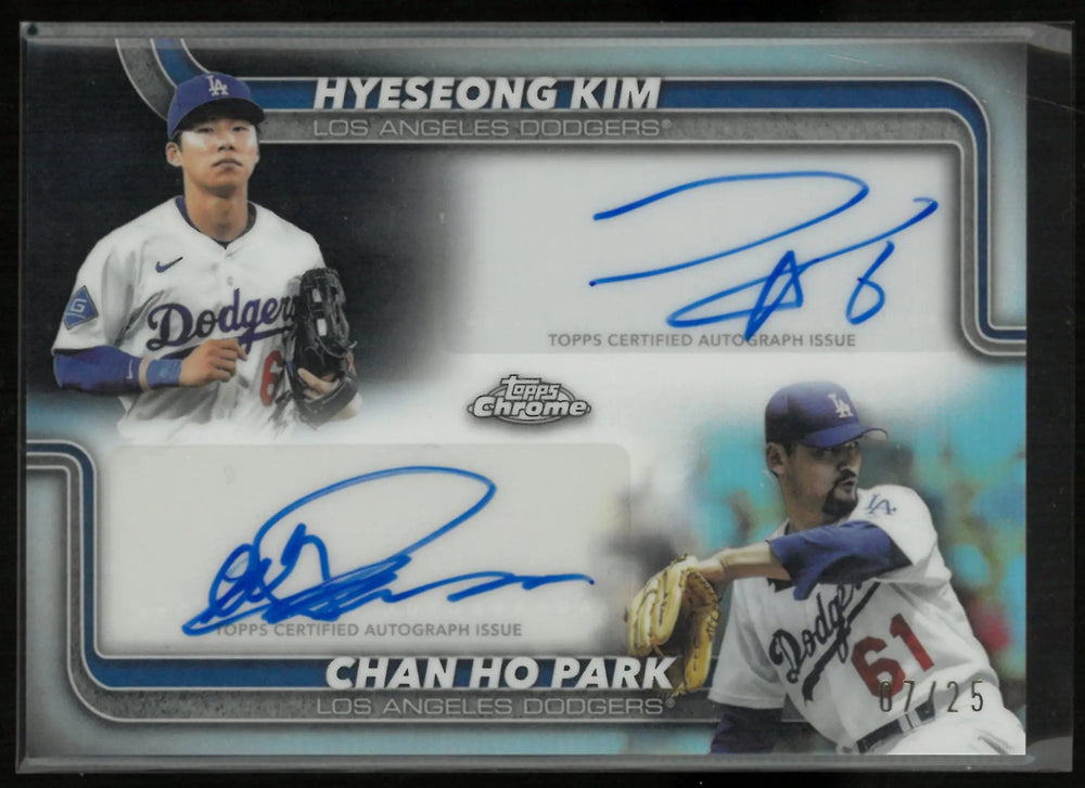 2025 Topps Chrome Dual Autograph Hyeseong Kim Chan Ho Park Auto /25
