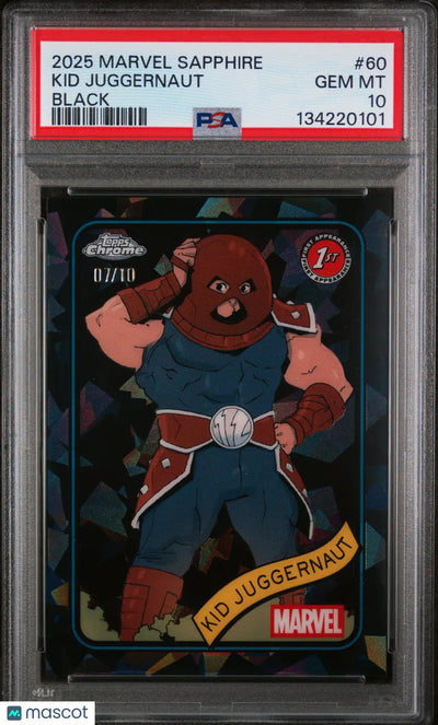 2025 Topps Chrome Marvel Sapphire Edition Kid Juggernaut #60 PSA 10