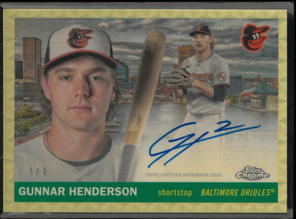 2025 Topps Chrome Platinum 1955 City Autograph Gunnar Henderson Superfractor 1/1