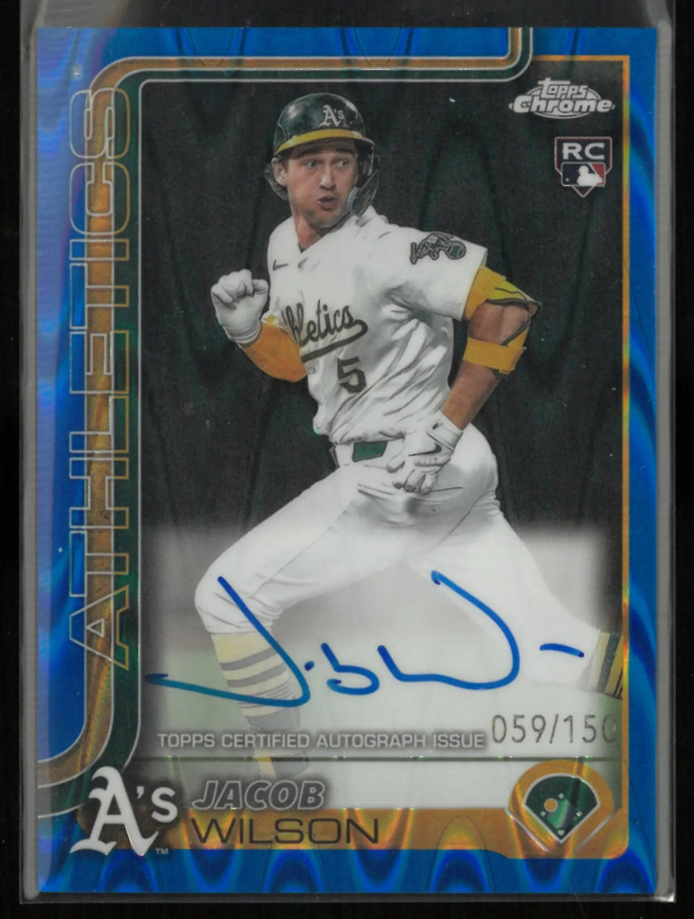 2025 Topps Chrome Rookie Autograph Jacob Wilson Auto Blue Raywave /150 RC