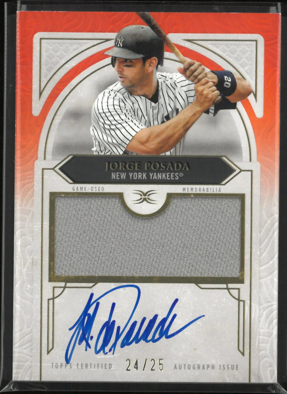 2025 Topps Definitive Autograph Relic Jorge Posada Auto Orange /25