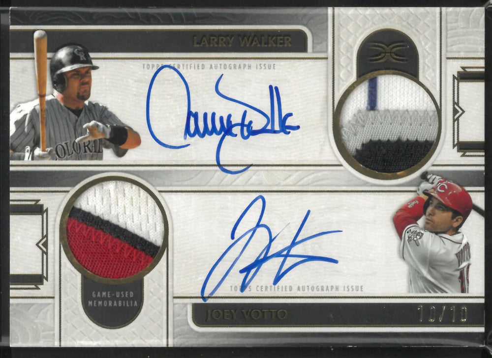 2025 Topps Definitive Baseball Dual Patch Auto Relic Walker Votto /10