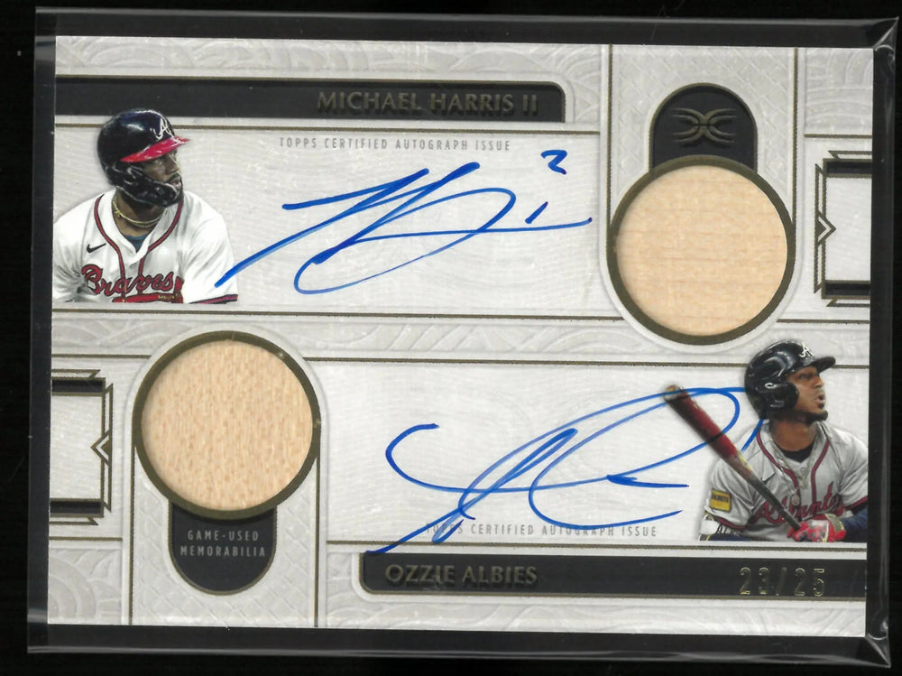 2025 Topps Definitive Dual Autograph Relic Michael Harris Ozzie Albies Auto /25