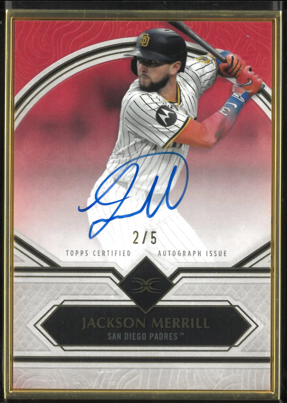 2025 Topps Definitive Framed Autograph Jackson Merrill Auto Red /5