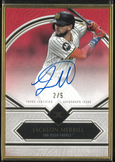 2025 Topps Definitive Framed Autograph Jackson Merrill Auto Red /5