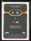 2025 Topps Fanatics Fest NYC Exclusive Lewis Hamilton Taxi Check Gold /50