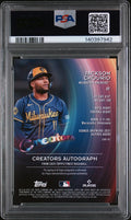 2025 Topps Finest Creators Auto Jackson Chourio Gold Refractor /50 PSA 10