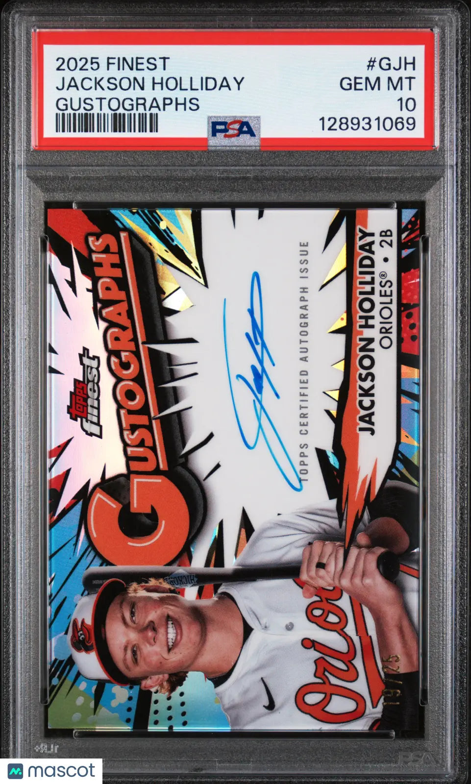 2025 Topps Finest Gustographs Jackson Holliday #GJH PSA 10