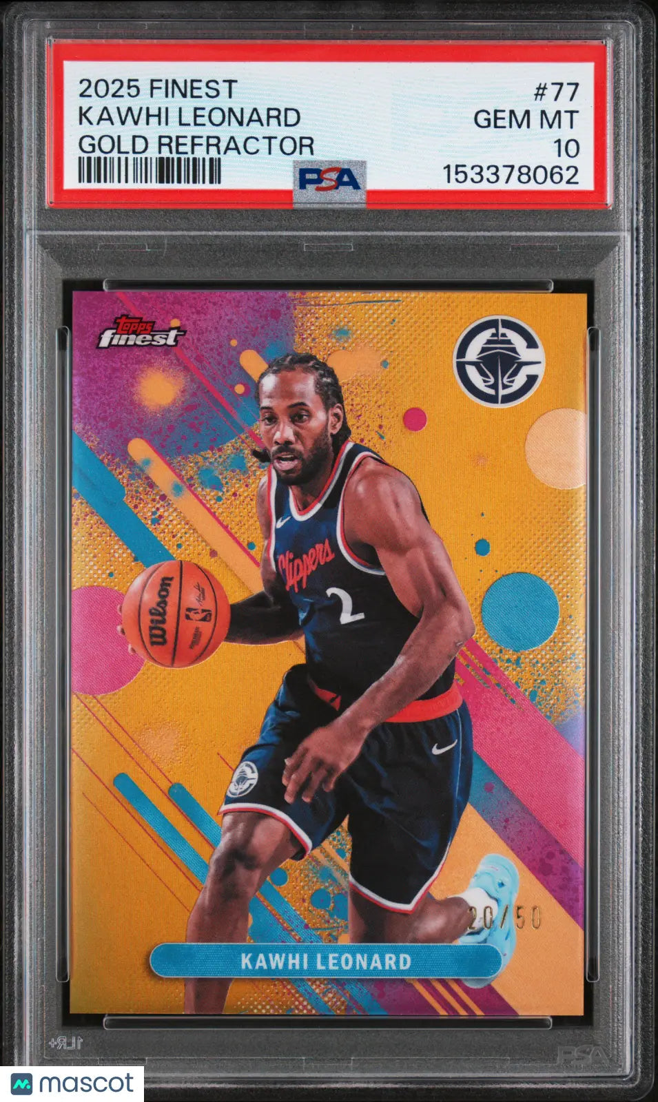 2025 Topps Finest Kawhi Leonard Gold Refractor /50 PSA 10