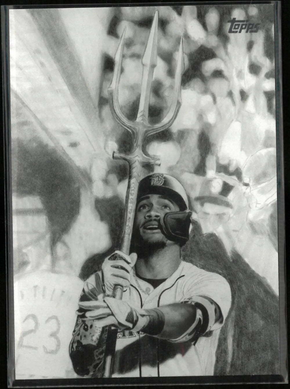 2025 Topps Julio Rodriguez Artwork by Keegan Hall