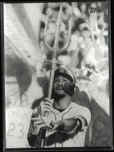 2025 Topps Julio Rodriguez Artwork by Keegan Hall