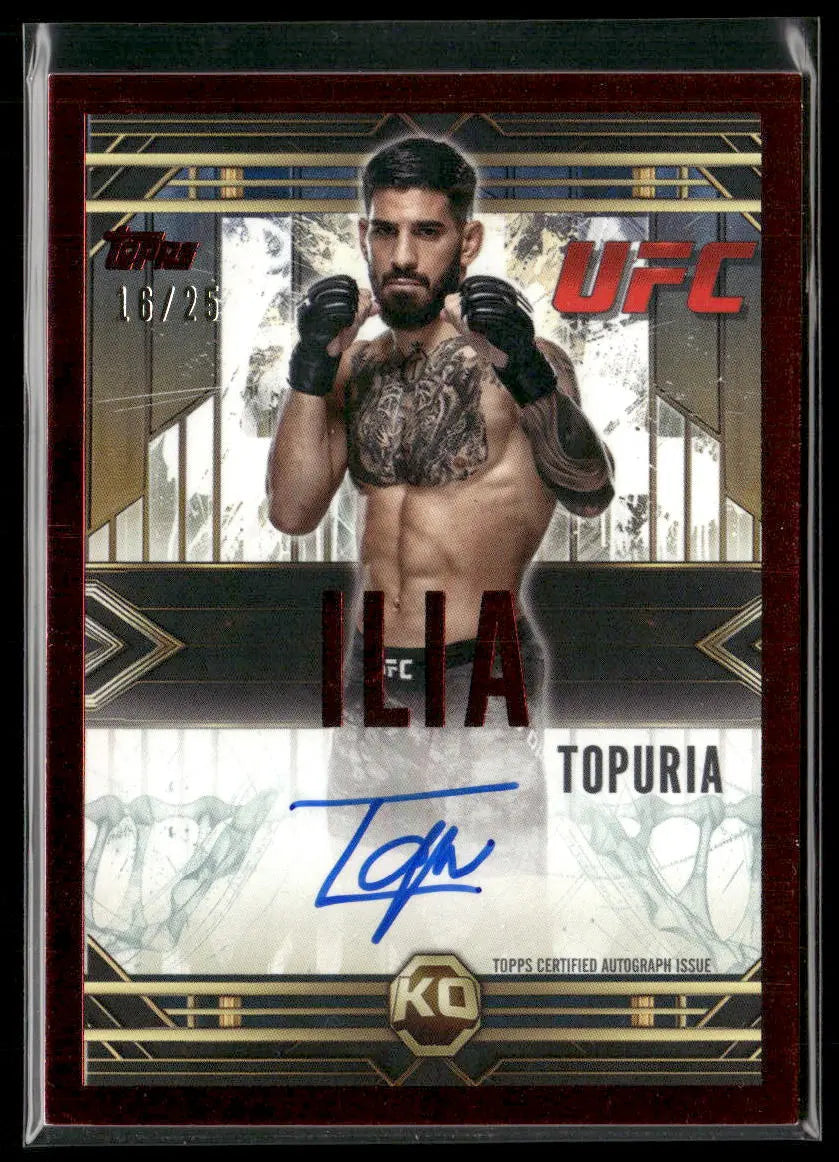 2025 Topps Knockout UFC Red 2012 Throwback Signatures Auto Ilia Topuria /25