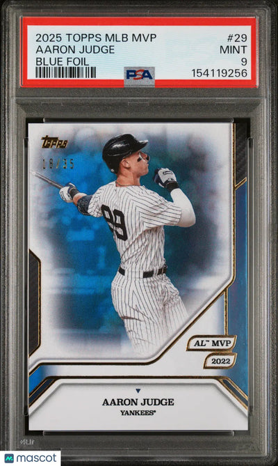 2025 Topps MLB MVP Collection Aaron Judge Blue Foil /35 PSA 9