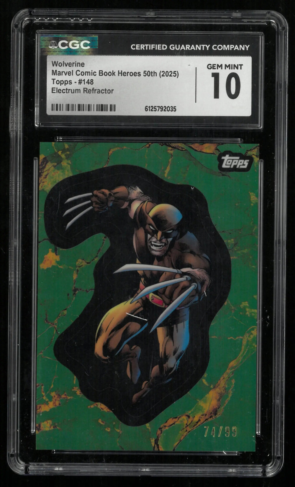 2025 Topps Marvel Wolverine Comic Book Heroes Electrum Ref /99 CGC 10