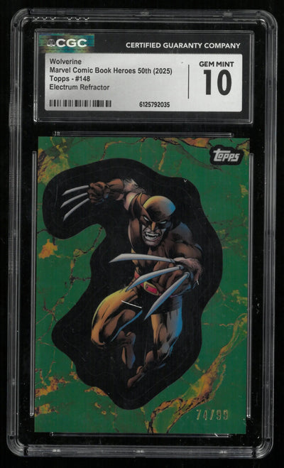 2025 Topps Marvel Wolverine Comic Book Heroes Electrum Ref /99 CGC 10