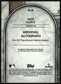 2025 Topps Museum Archival Auto Nick Kurtz RC Rookie Auto /199
