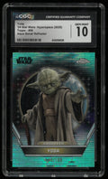 2025 Topps Star Wars Hyper Space Yoda Aqua Sonar Refractor /199 CGC 10