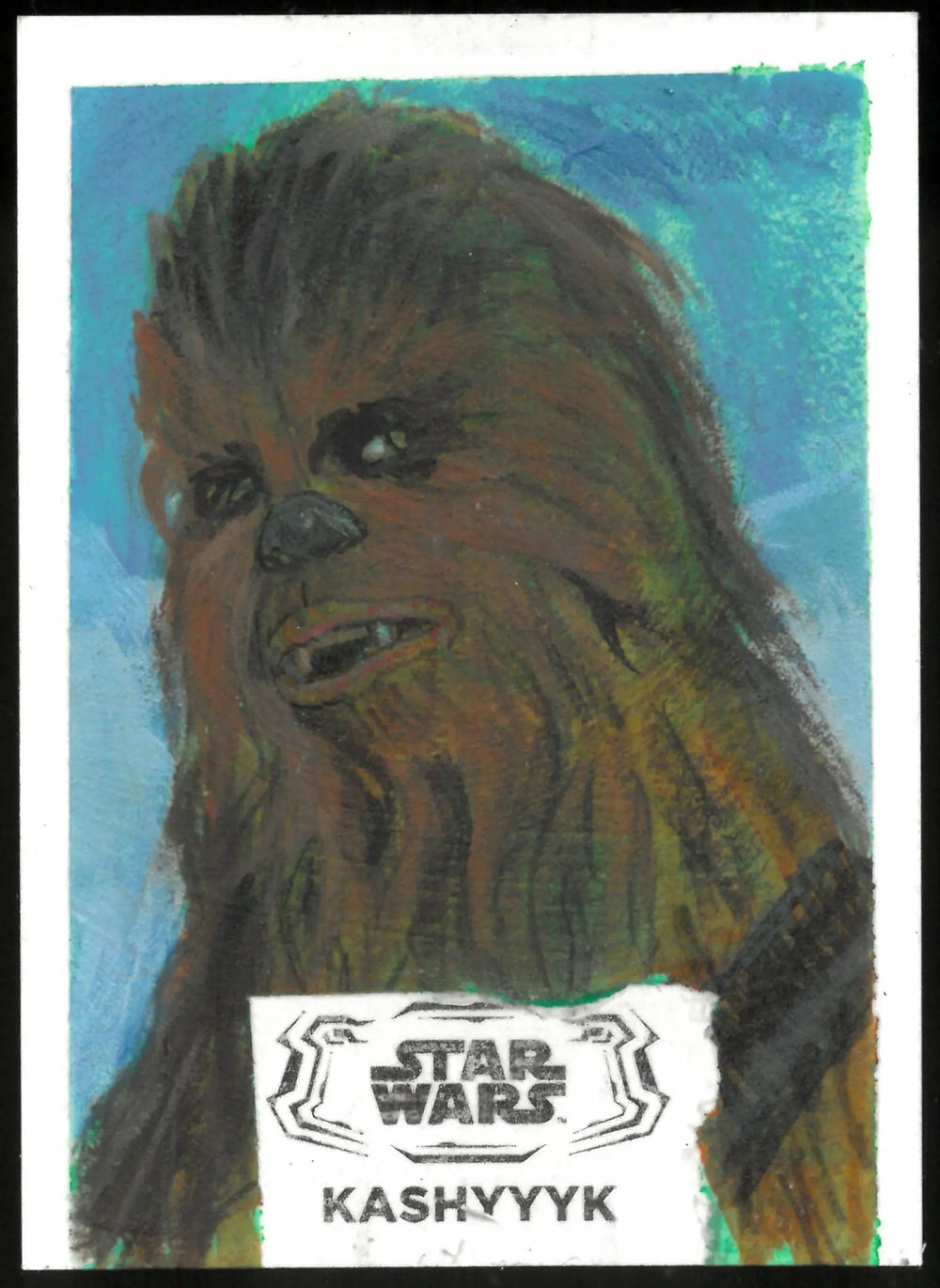 2025 Topps Star Wars Hyperspace Sketch Art Card Auto Kashyyyk by Dove McHargve