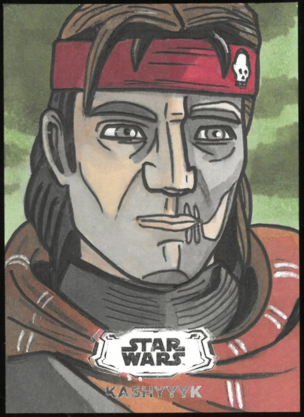 2025 Topps Star Wars Hyperspace Sketch Art Card Auto Kashyyyk by Nick Gribbon