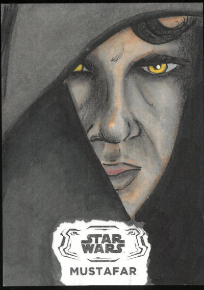 2025 Topps Star Wars Hyperspace Sketch Art Card Auto Mustafar By Chris Thorne