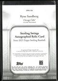 2025 Topps Sterling Swings Relic Ryne Sandberg Auto Patch /10