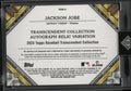 2025 Topps Transcendent Autograph Patch Jackson Jobe RC Auto Blue /10