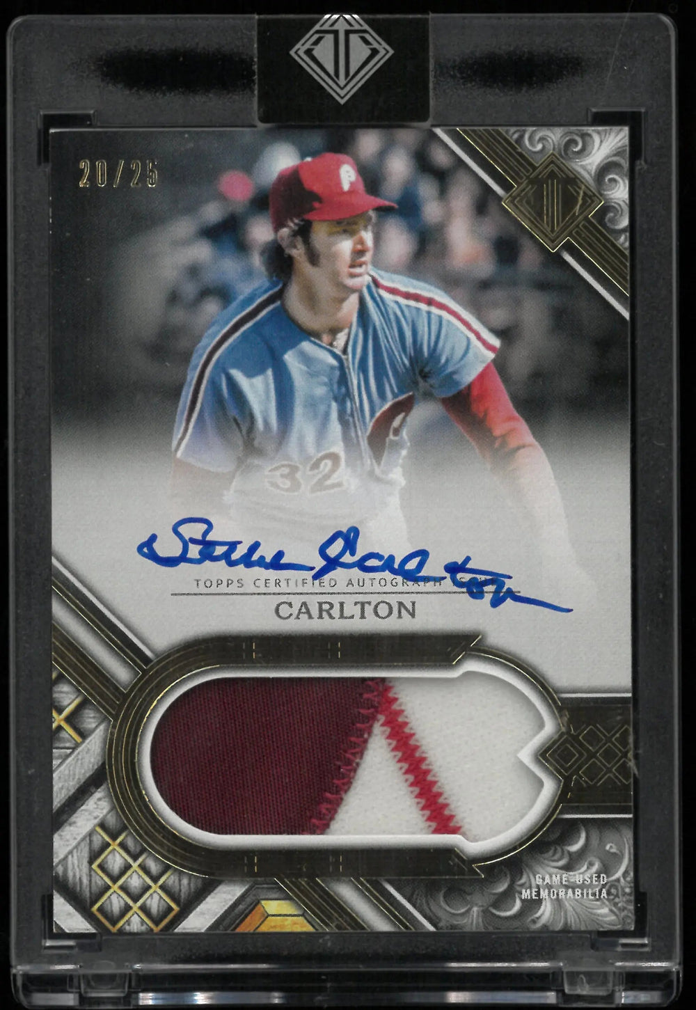 2025 Topps Transcendent Autograph Patch Steve Carlton Auto Gold /25