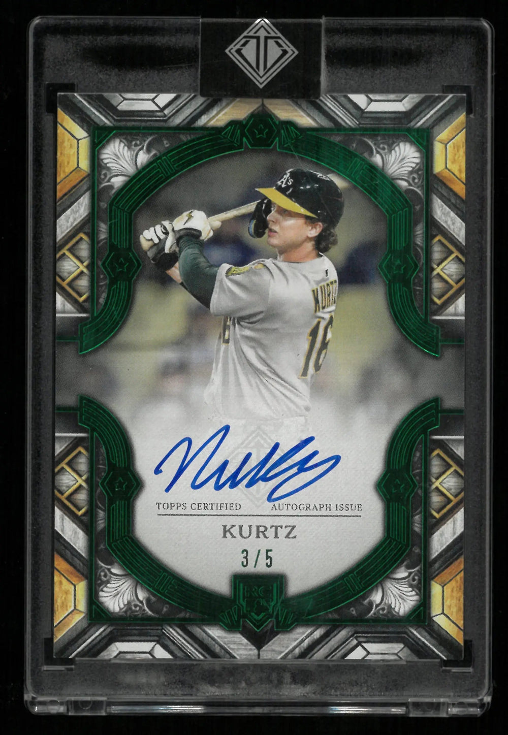 2025 Topps Transcendent Rookie Showcase Autograph Nick Kurtz Auto Green /5