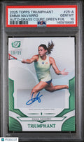 2025 Topps Triumphant Tennis Auto Emma Navarro A Grass Court Green Foil/35 PSA10