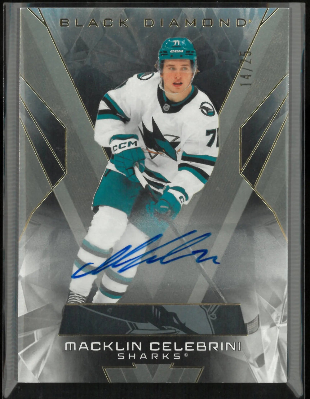 2025 Upper Deck Black Diamond Auto Macklin Celebrini 14/25