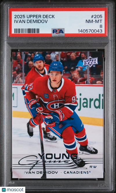 2025 Upper Deck Series 1 Young Guns Rookie Ivan Demidov RC PSA 8