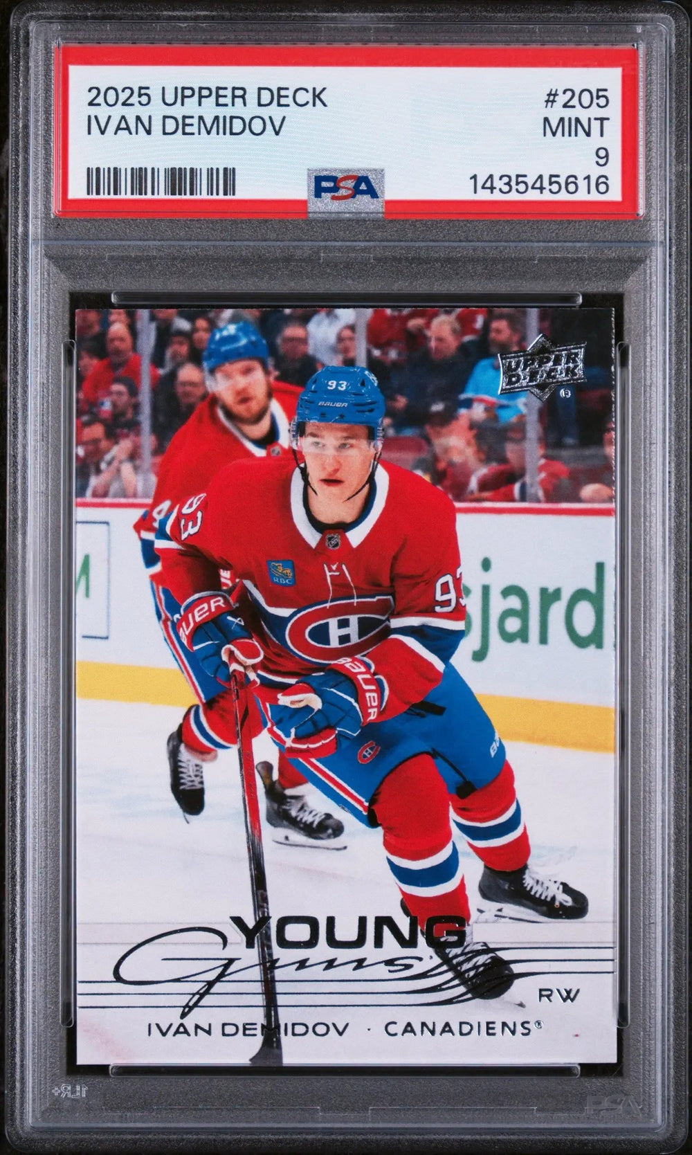 2025 Upper Deck Series 1 Young Guns Rookies Ivan Demidov RC PSA 9