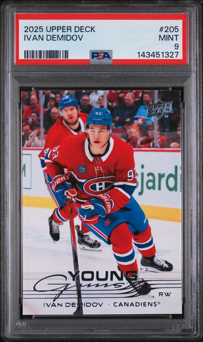 2025 Upper Deck Young Guns Series 1 Rookie Ivan Demidov RC PSA 9