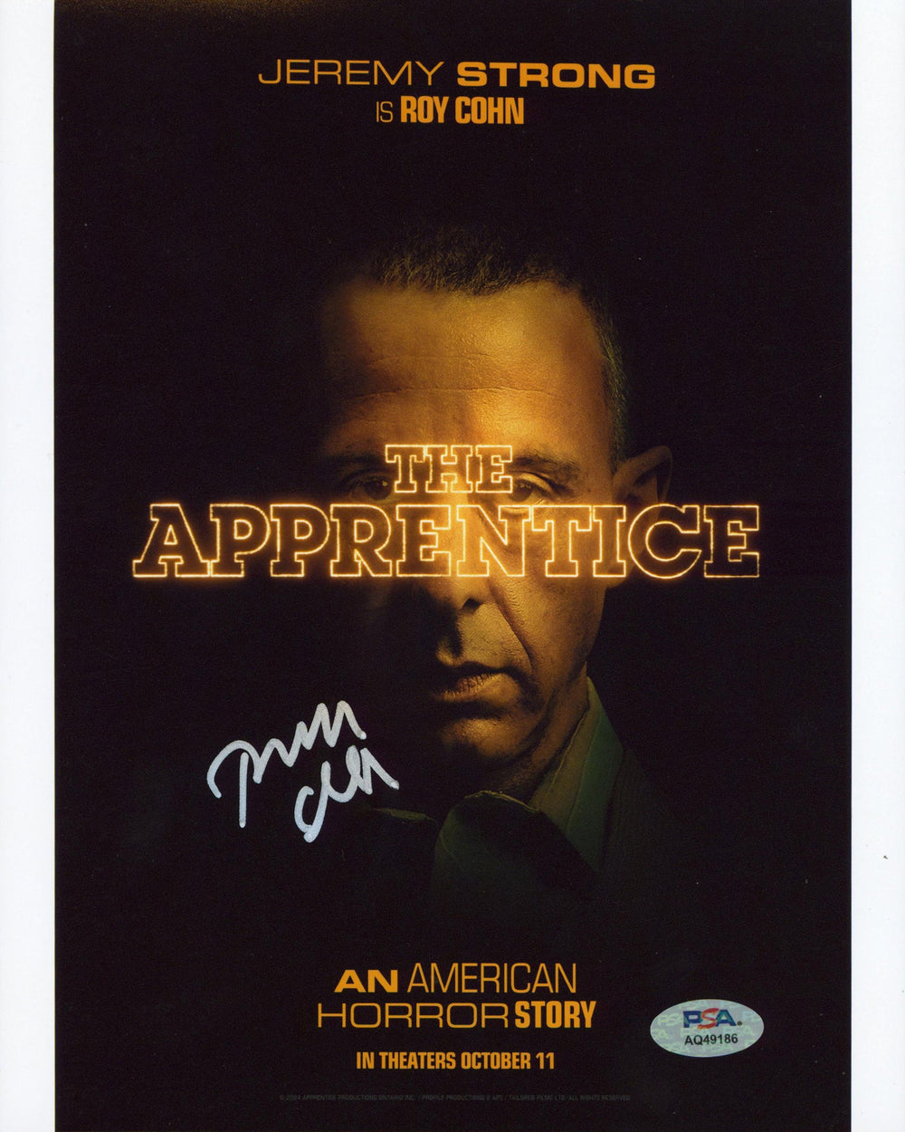 Jeremy Strong The Apprentice Authentic Signed 8x10 Photo PSA/DNA #AQ49186