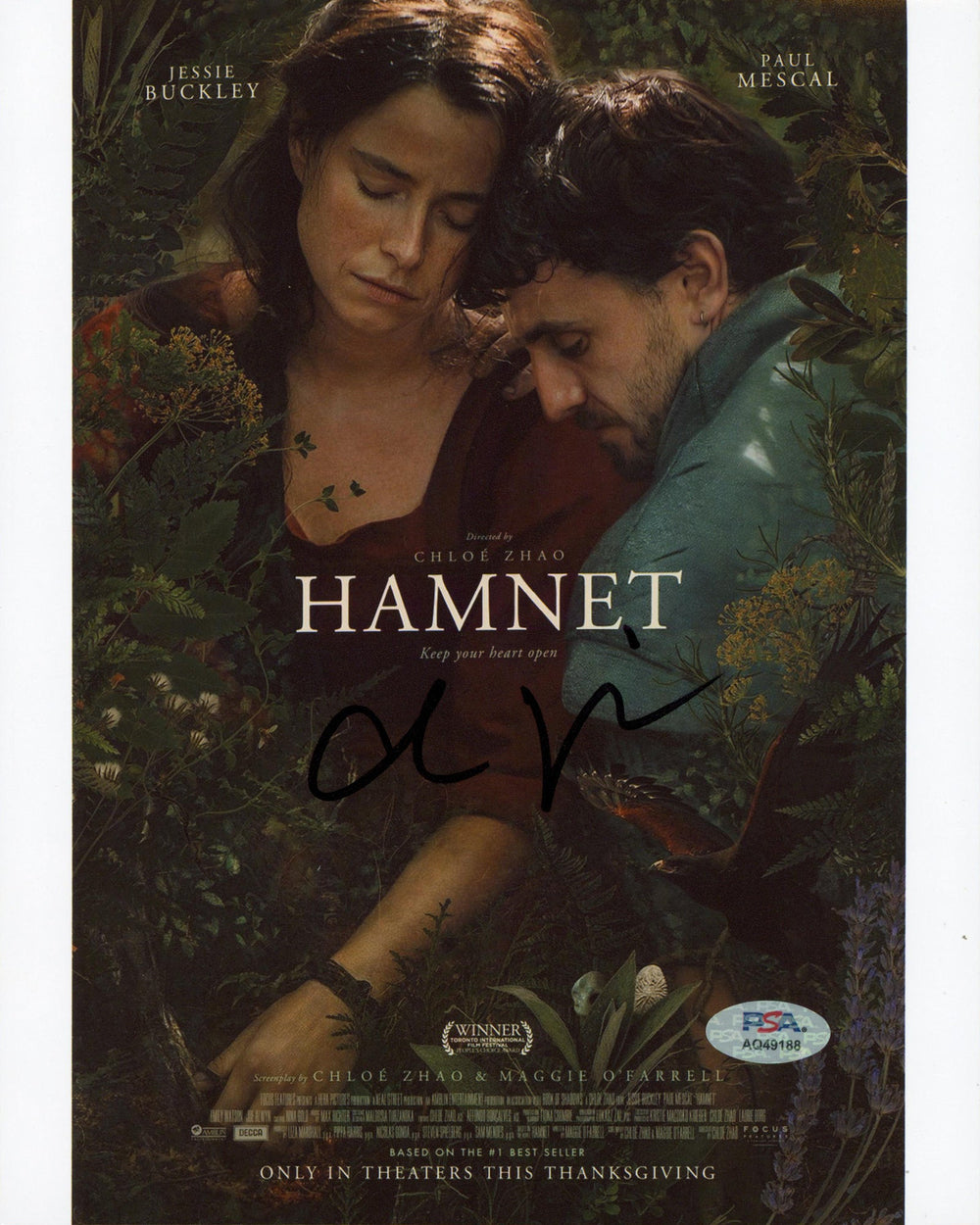 Chloe Zhao Hamnet Authentic Signed 8x10 Vertical Photo PSA/DNA #AQ49188