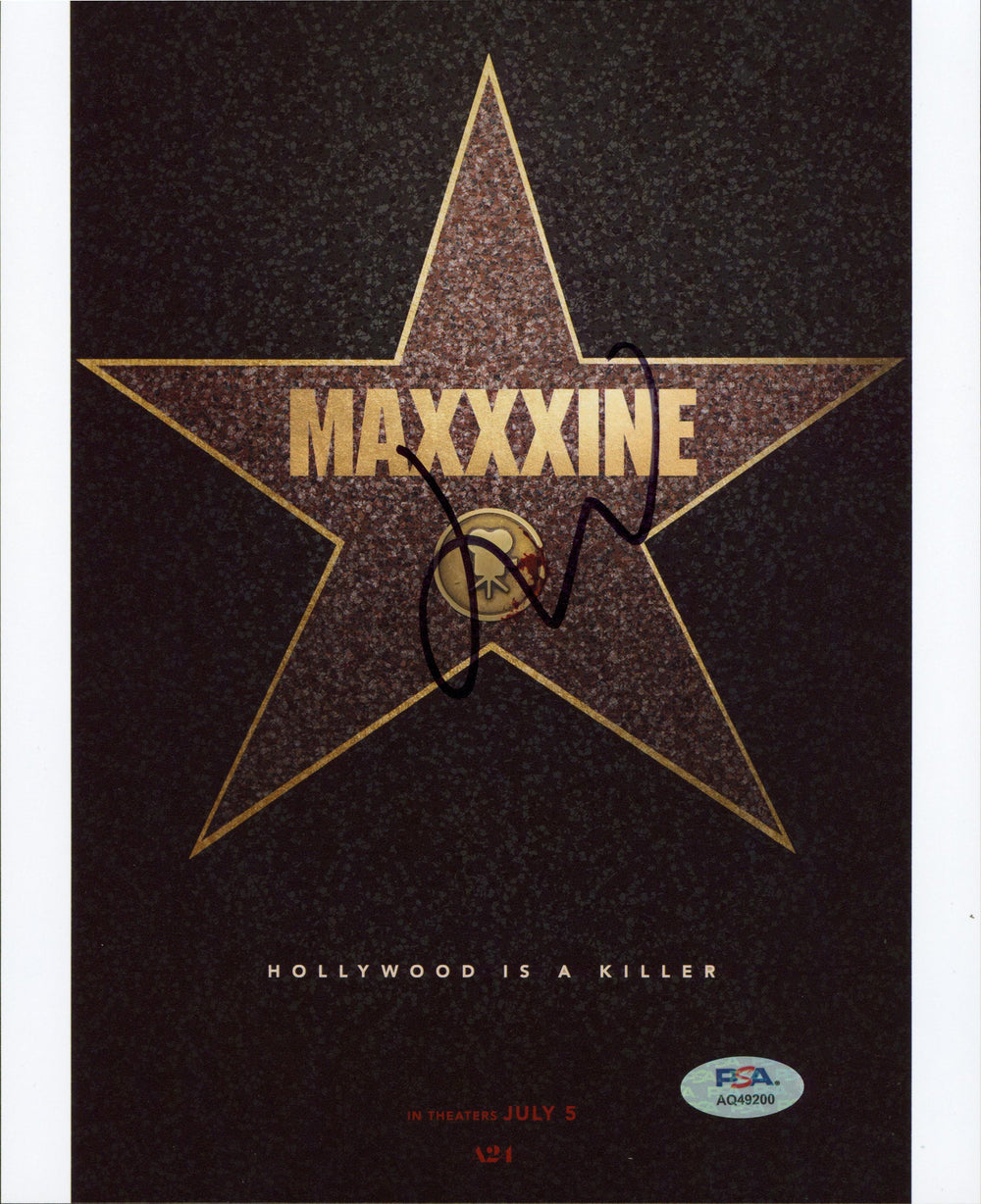 Mia Goth Maxxxine Authentic Signed 8x10 Vertical Photo PSA/DNA #AQ49200