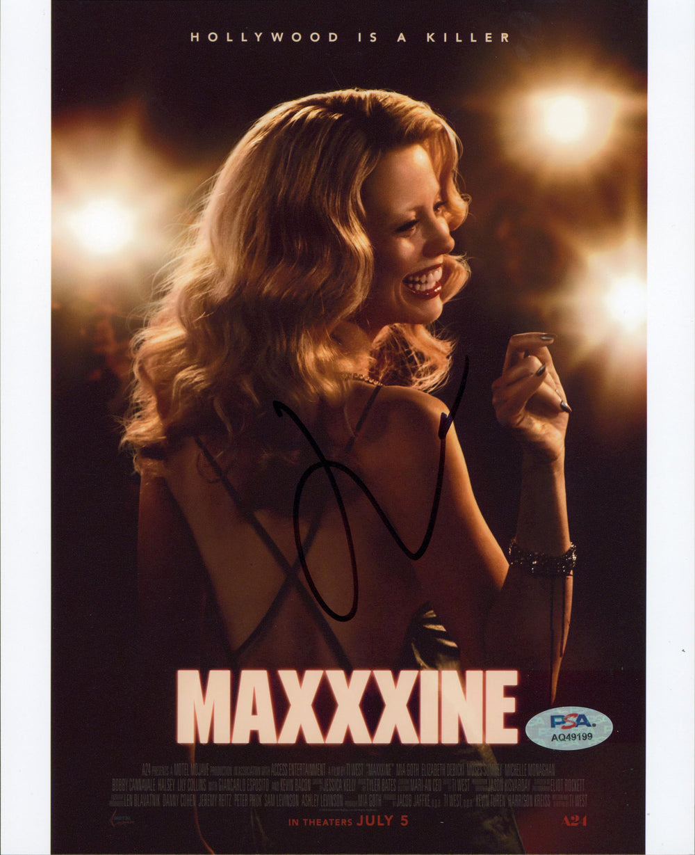 Mia Goth Maxxxine Authentic Signed 8x10 Vertical Photo PSA/DNA #AQ49199