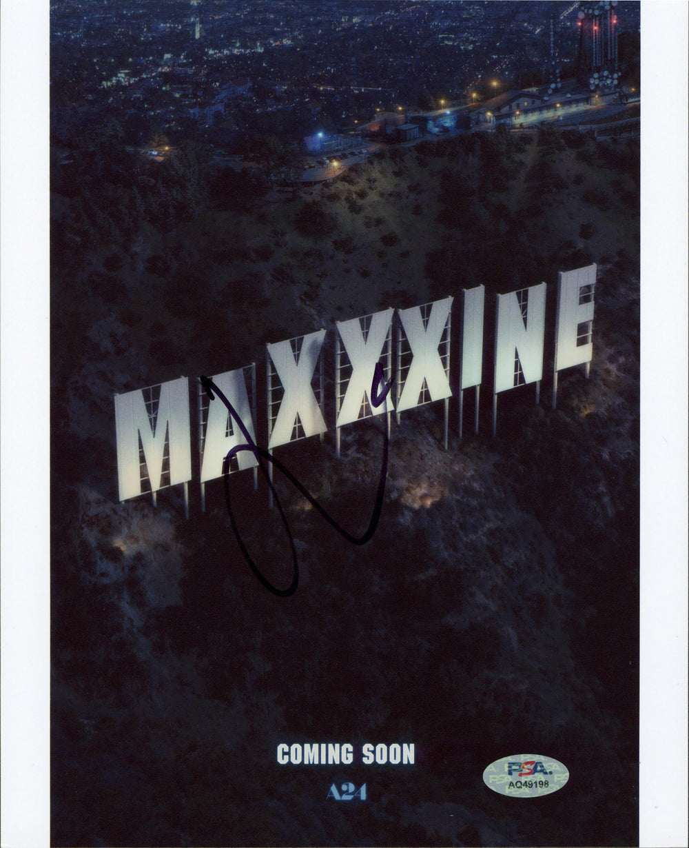 Mia Goth Maxxxine Authentic Signed 8x10 Vertical Photo PSA/DNA #AQ49198