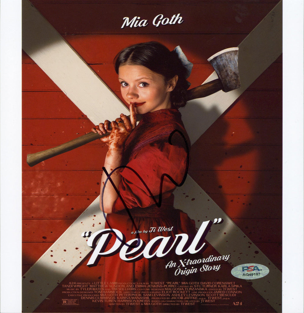 Mia Goth Pearl Authentic Signed 8x10 Vertical Photo PSA/DNA #AQ49197