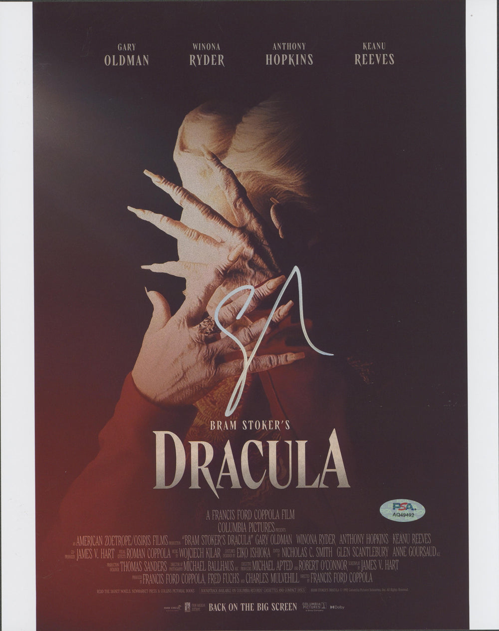 Gary Oldman Bram Stoker's Dracula Authentic Signed 11x14 Photo PSA/DNA #AQ49492